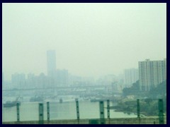 Dongguan skyline and Pearl River.
